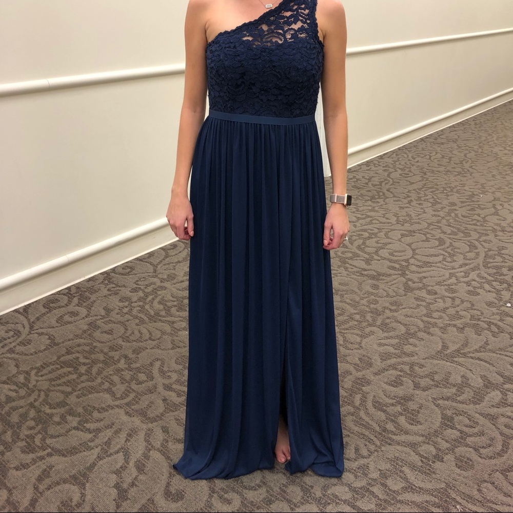 One Shoulder Lace Bridesmaid Dress